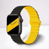 Cosmostech Akıllı Saat Watch için Uyumlu 42MM 44MM 45MM 49MM 1/2/3/4/5/6/se/7/8/ultra Magnetli Kordon ve Kayışı Siyah(Sarı) - 1