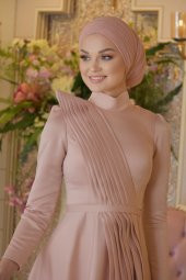 Mehtap Pudra Abiye Elbise - 1