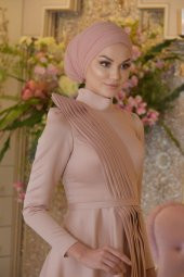 Mehtap Pudra Abiye Elbise - 5