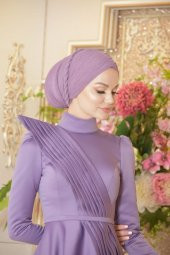 Mehtap Lila Abiye Elbise - 6