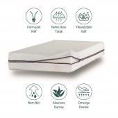 Yatak Bebek Aloevera Fermuarlı  Beyaz 70X140 - 2