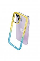 Iphone 14 Plus Air Bumper Rainbow Kılıf Yellow Green - 3