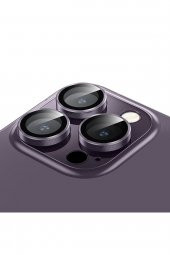 Buff iPhone 14 Pro Max / 14 Pro Kamera Metal Lens Koruyucu Deep Purple - 3