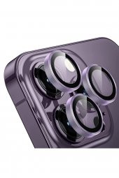 Buff iPhone 14 Pro Max / 14 Pro Kamera Metal Lens Koruyucu Purple - 1