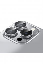 Buff iPhone 14 Pro Max / 14 Pro Kamera Metal Lens Koruyucu Silver - 3