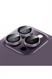 Buff iPhone 14 Pro Max / 14 Pro Kamera Metal Lens Koruyucu Purple - 3
