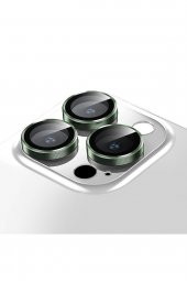 Buff iPhone 14 Pro Max / 14 Pro Kamera Metal Lens Koruyucu Dark Green - 3
