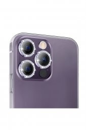 Buff iPhone 14 Pro / 14 Pro Max Diamond Lens Koruyucu Purple - 3