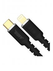 Buff BL67 PD 27W Type-C to Lightning 3.0A 1.2M Data ve Şarj Kablosu Siyah - 1