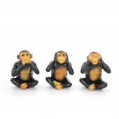 Polyester 3 Maymun Dekoratif Hediyelik - 1