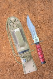 Halmak Outdoor Bıçak Mutfak Bıçak Komando Rambo Kamp Av Bıçak Çakı Kılıflı (30 Cm) - 3