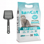 Sancat Premium Marsilya Sabun Kokulu Topaklaşan Beyaz Bentonit Kedi Kumu 10 L + Kürek - 1