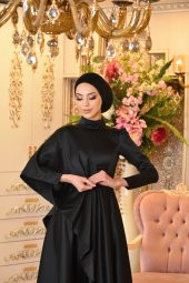 Defne Siyah Abiye Elbise - 2