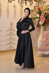 Defne Siyah Abiye Elbise - 6
