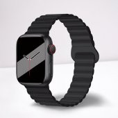 Cosmostech Akıllı Saat Watch için Uyumlu 42MM 44MM 45MM 49MM 1/2/3/4/5/6/se/7/8/ultra Magnetli Kordon ve Kayışı Gri(Siyah) - 1