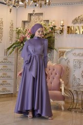 Defne Lila Abiye Elbise - 5
