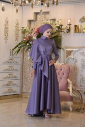 Defne Lila Abiye Elbise - 6