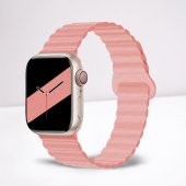 Cosmostech Akıllı Saat Watch için Uyumlu 42MM 44MM 45MM 49MM 1/2/3/4/5/6/se/7/8/ultra Magnetli Kordon ve Kayışı Pudra Pembe(Mavi) - 1