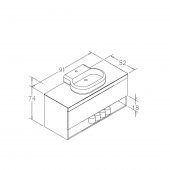 Orka Knidos 90 cm MDF Navaro Banyo Dolabı Alt Modül ve Lavabo thumbnail 3
