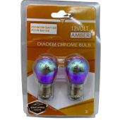 Diadem Ampul Krom Amber Çift Duy Park Sinyal Stop Ampulü 1016 12V21/5W Turuncu Işık P21W Düz Tırnak 2li Takım - 1
