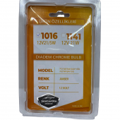 Diadem Ampul Krom Amber Çift Duy Park Sinyal Stop Ampulü 1016 12V21/5W Turuncu Işık P21W Düz Tırnak 2li Takım - 5