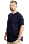 Mode XL Büyük Beden Erkek T-Shirt Basic 20031 Lacivert thumbnail 9