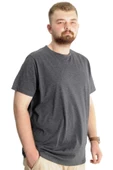 Mode XL Büyük Beden Erkek T-Shirt Basic 20031 Antramelanj thumbnail 8