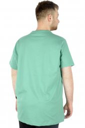 Mode XL Büyük Beden Erkek Tshirt Bisiklet Yaka Basic 20031 Çağla Yeşili thumbnail 4