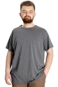 Mode XL Büyük Beden Erkek T-Shirt Basic 20031 Antramelanj thumbnail 1