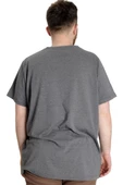 Mode XL Büyük Beden Erkek T-Shirt Basic 20031 Antramelanj thumbnail 4