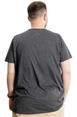 Mode XL Büyük Beden Erkek T-Shirt Basic 20031 Antramelanj thumbnail 9