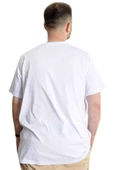 Mode XL Büyük Beden Erkek T-Shirt Basic 20031 Beyaz thumbnail 6