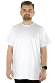 Mode XL Büyük Beden Erkek T-Shirt Basic 20031 Beyaz thumbnail 1