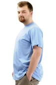 Mode XL Büyük Beden Erkek T-Shirt Basic 20031 Mavi thumbnail 11