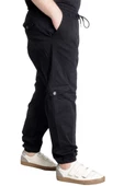 Mode XL Büyük Beden Erkek Keten Kargo Jogger Valencia 21911 Siyah - 4