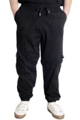 Mode XL Büyük Beden Erkek Keten Kargo Jogger Valencia 21911 Siyah - 2