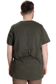 Mode XL Büyük Beden Erkek Tshirt Bisiklet Yaka Basic 20031 Haki thumbnail 4