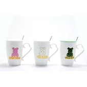 Ayıcık Tasarımlı Porselen Kupa Bardak Alk1279 Dekoratif Hediyelik - 1