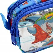 Muggle Kalem Çantası Cute Shark Mavi İki Bölmeli Kalem Çantası - 4