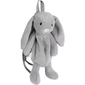 Dada Peluş Çanta Tavşan Gri 45 Cm Fermuarlı Tavşan Figürlü Peluş Askılı Çanta - 1