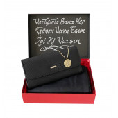 CARLİNO SİYAH KADIN CÜZDAN-PENYE ŞAL-KOLYE - 1