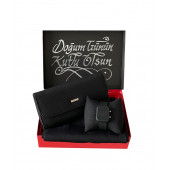 CARLİNO KADIN SİYAH CÜZDAN-PENYE ŞAL-DİJİTAL KOL SAATİ - 2