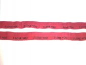 Hayal Sepeti Katlama Biye lastik - Kırmızı I LOVEYOU eni 2,5cm Çamaşır Lastiği 5METRE - 2