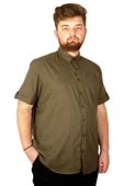 Mode XL Büyük Beden Keten Likralı Gömlek Cepli 20389 thumbnail 4