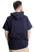 Mode XL Büyük Beden Erkek T-shirt Kapşonlu TOXIC 23119 Lacivert thumbnail 4