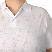 Mode XL Büyük Beden Erkek T-Shirt Polo Red Skins Printed 19428 Beyaz - 3