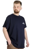 Mode XL Büyük Beden Erkek T-shirt VINTAGE 23144 Lacivert thumbnail 3