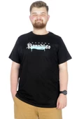 Mode XL Büyük Beden T-Shirt Bis Yaka Paradise 22199 Siyah thumbnail 1