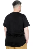 Mode XL Büyük Beden T-Shirt Bis Yaka Paradise 22199 Siyah thumbnail 2