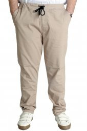 Mode XL Büyük Beden Pantolon Keten Jogger Arsenal  21914  Bej - 1